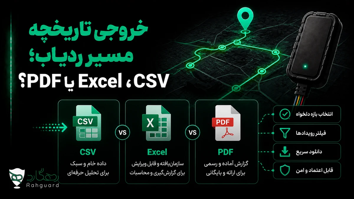 تصویر شاخص مقاله خروجی تاریخچه مسیر ردیاب؛ CSV، Excel یا PDF؟