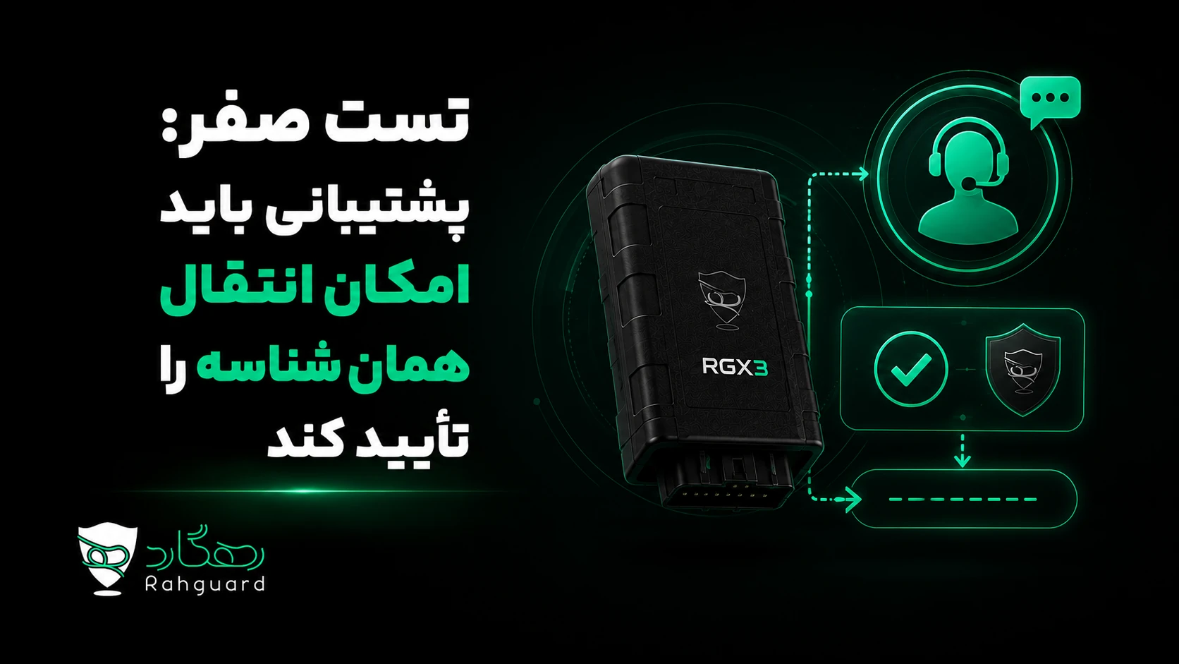 تست صفر: پشتیبانی باید امکان انتقال همان شناسه را تأیید کند