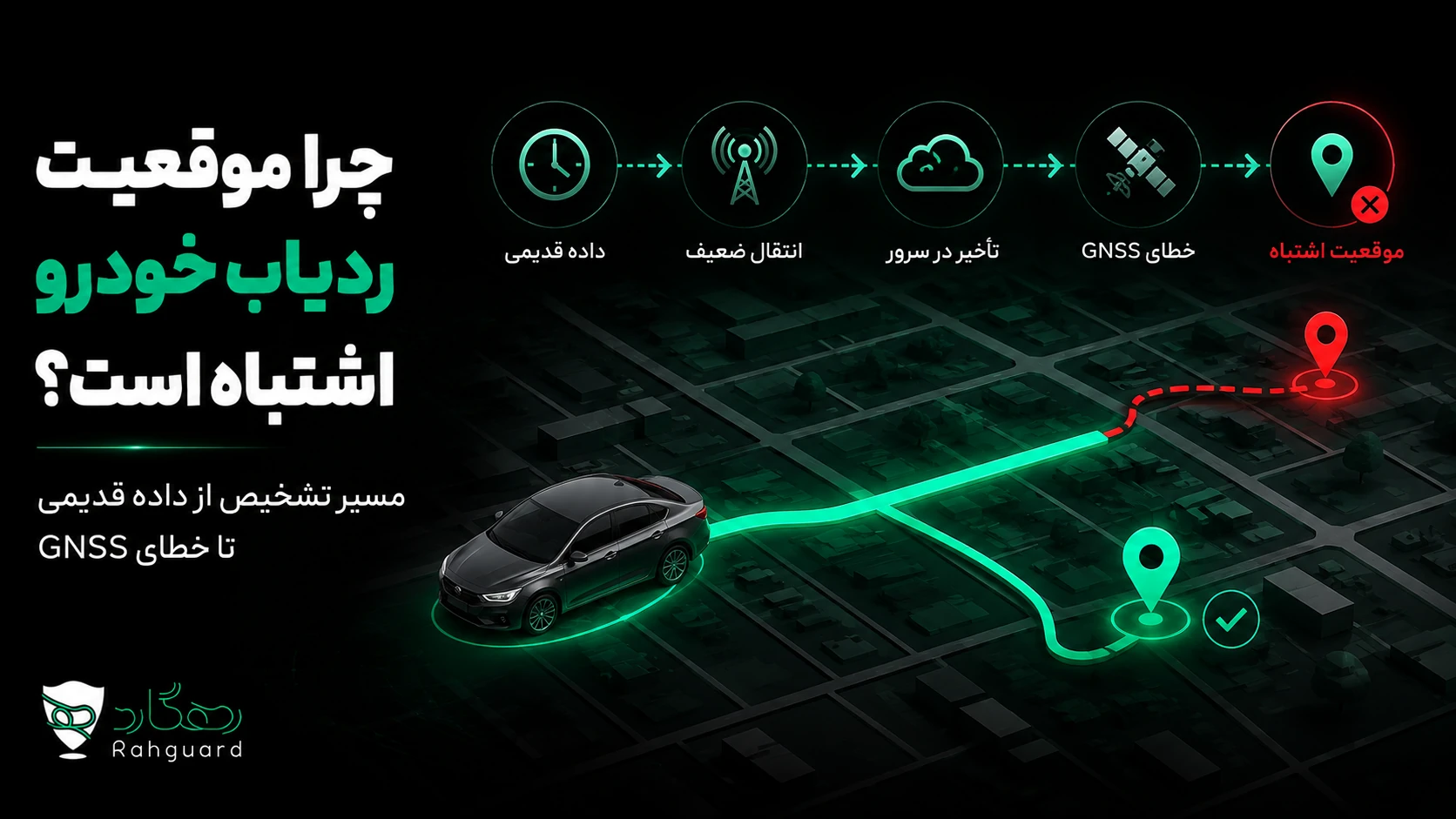 تصویر شاخص مقاله چرا موقعیت ردیاب خودرو اشتباه است؟ مسیر تشخیص از داده قدیمی تا خطای GNSS
